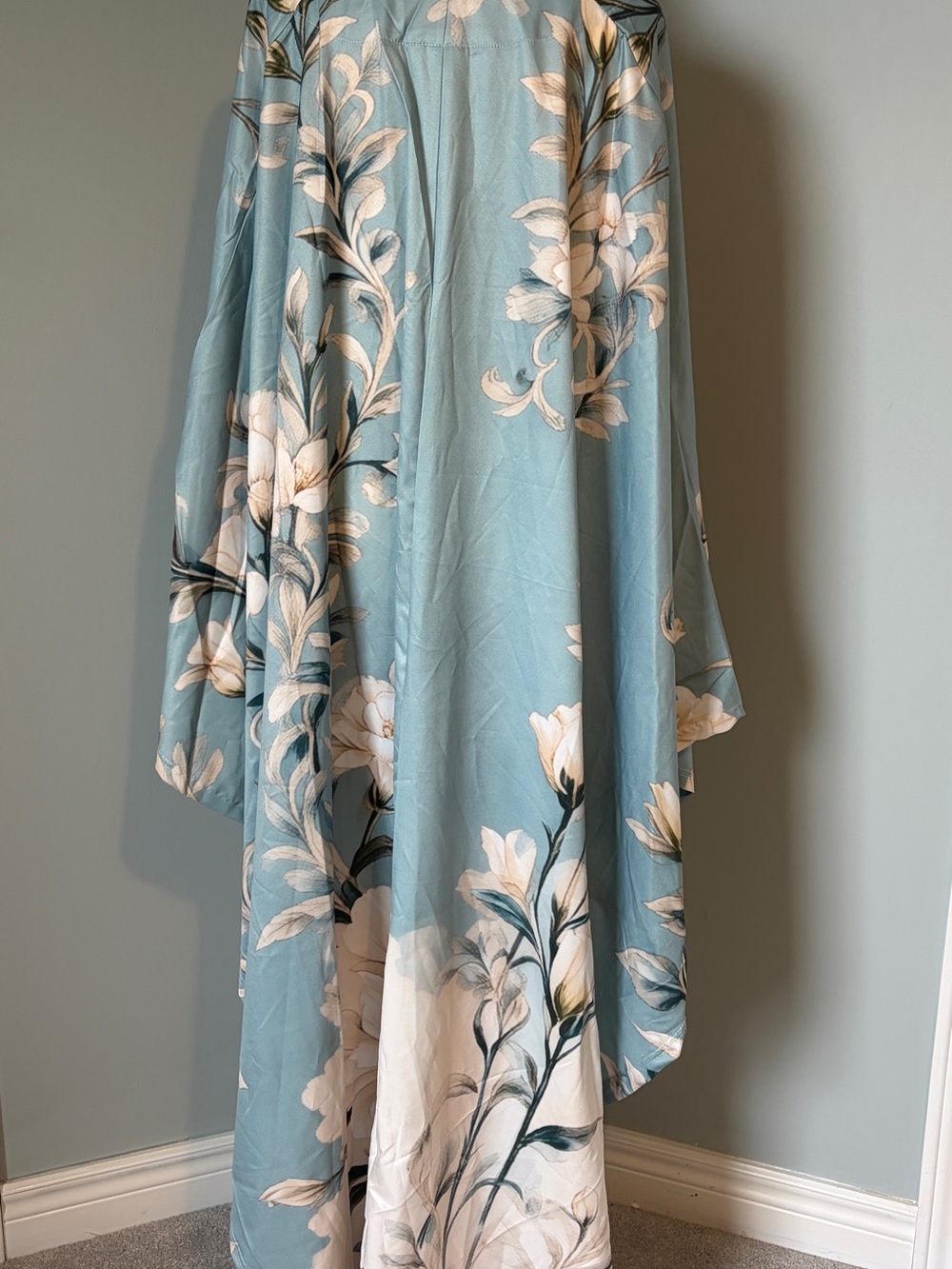 🔥🆕🔥 Bold Floral Open-Side Poncho Cape Maxi - Picture 4 of 5